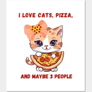 Cat pizza lover Posters and Art